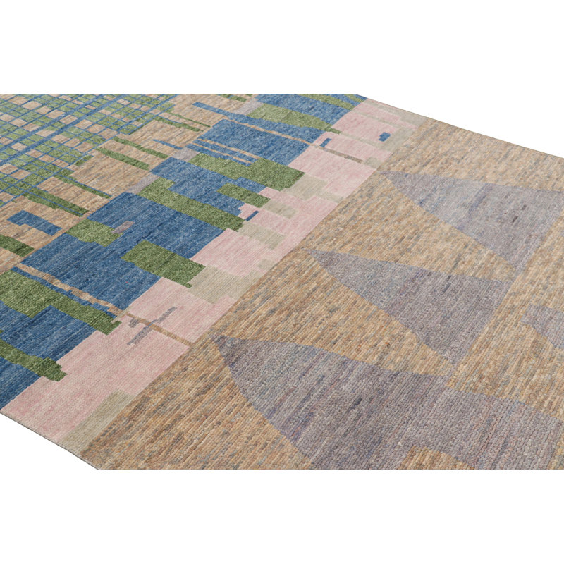 Moroccan Hand Knotted Geometric Area Rug, Rectangle 6' x 8'