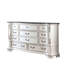 11 tiroirs de style transitionnel Zuri Commode finition perle blanche