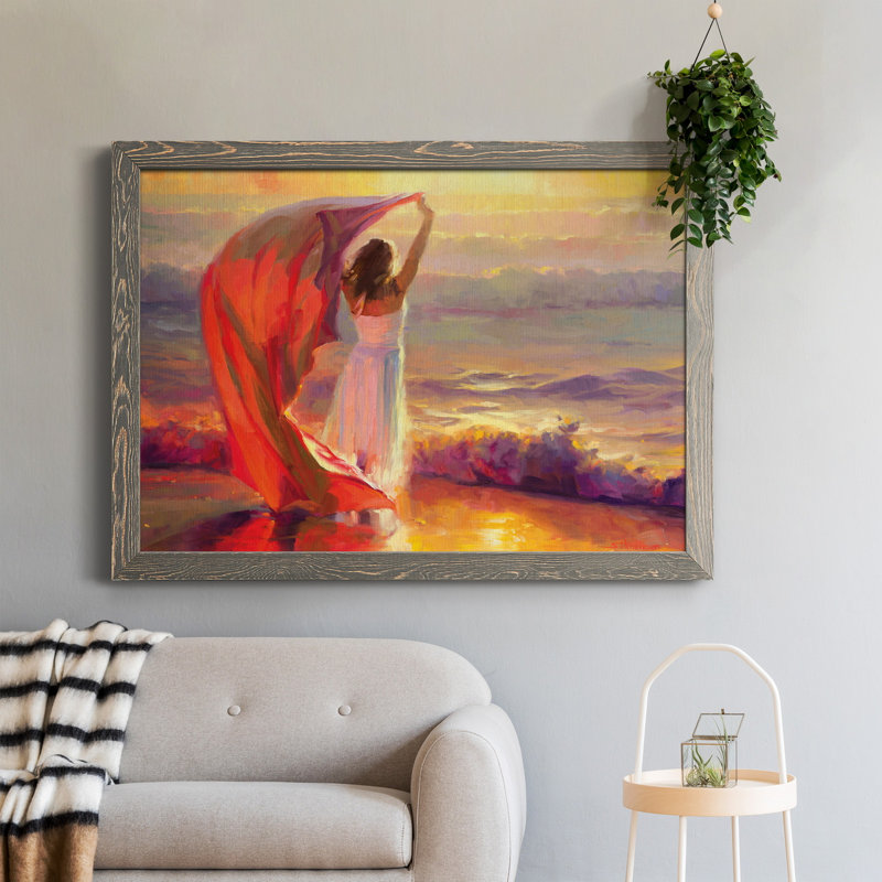 Brise océanique - peinture sur toile encadrée, H 37,5 po x l 27,5 po x P 1,5 po, Gris