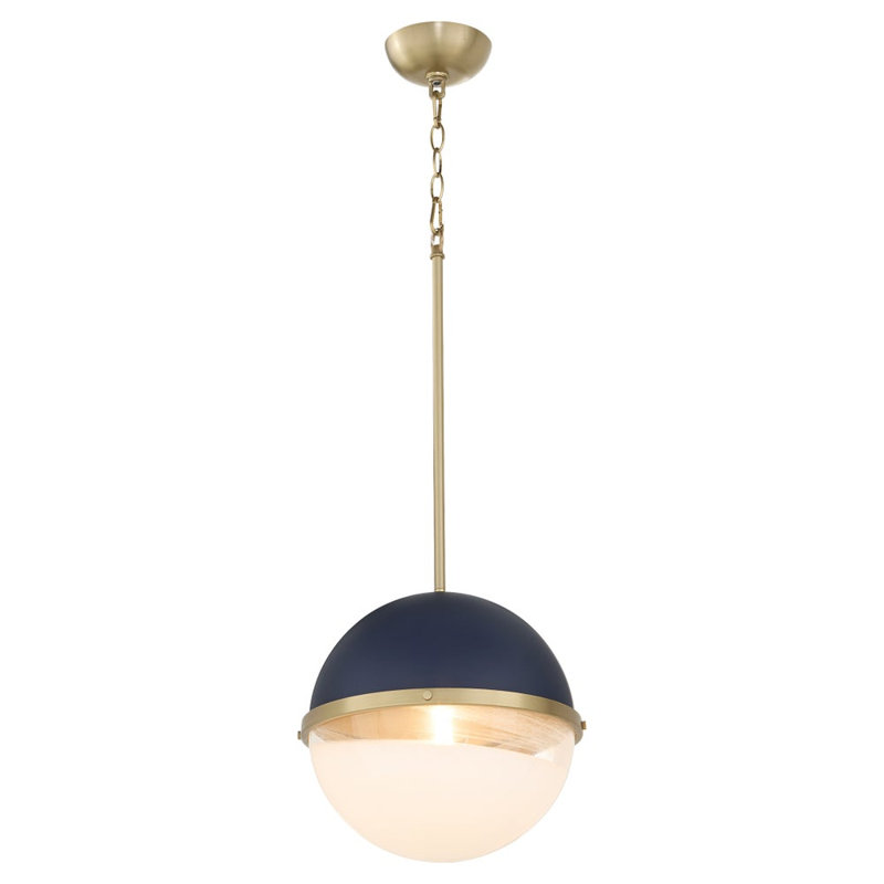 Rafiul 1 - Light Pendant, Blue/Aged Brass, 97" H x 12.75" W