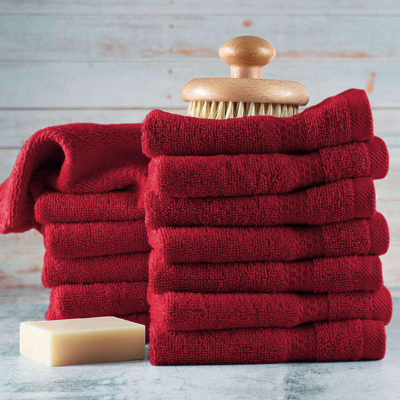 Ensemble de serviettes 100% coton Rivage, Rouge Bourgogne