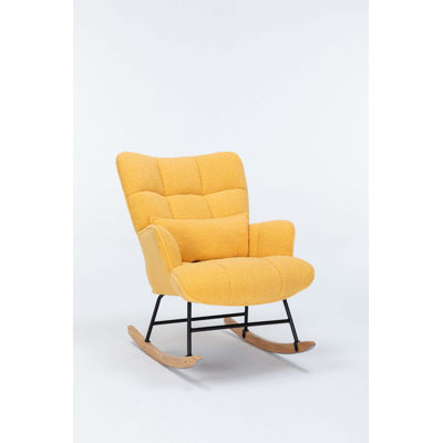 Chaise berçante rembourrée avec dossier haut Teddy