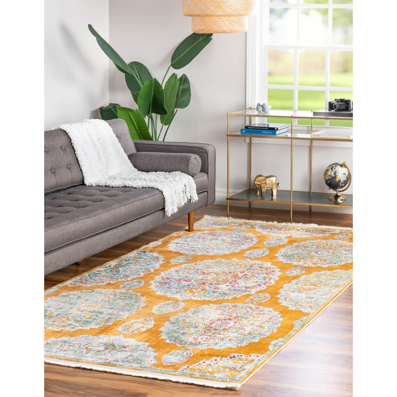Haefner Floral Indoor Rug, Rectangle 5'5" x 8'