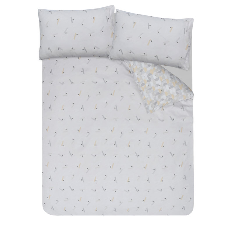 Polyester Geometric Shapes Duvet Cover, Double Duvet Cover + 2 Standard Pillowcases, Ochre
