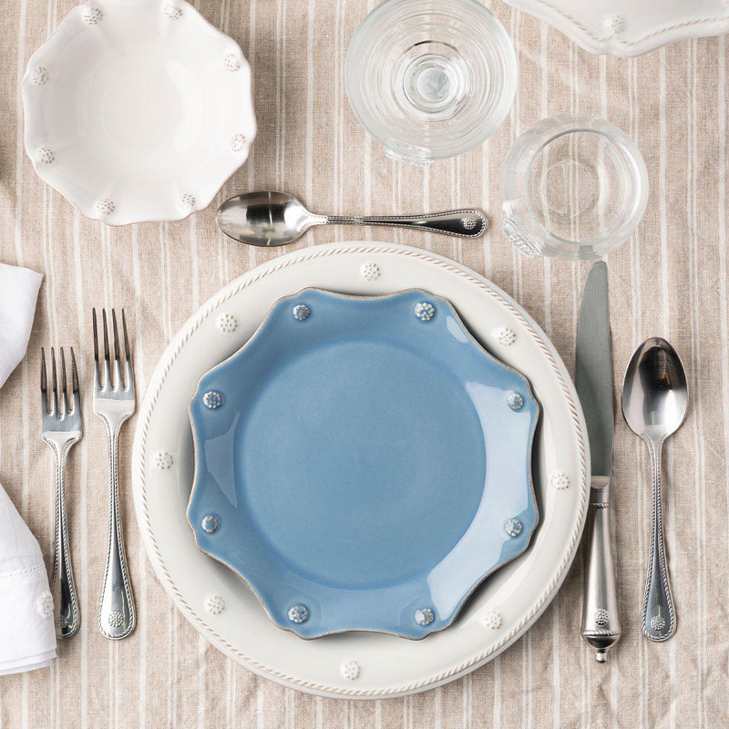 Berry & Thread Scalloped Dessert/Salad Plate, Chambray