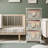 3 Drawer Wooden Cabinet with Wicker Storage Baskets and White Bear Design for Home Organization
