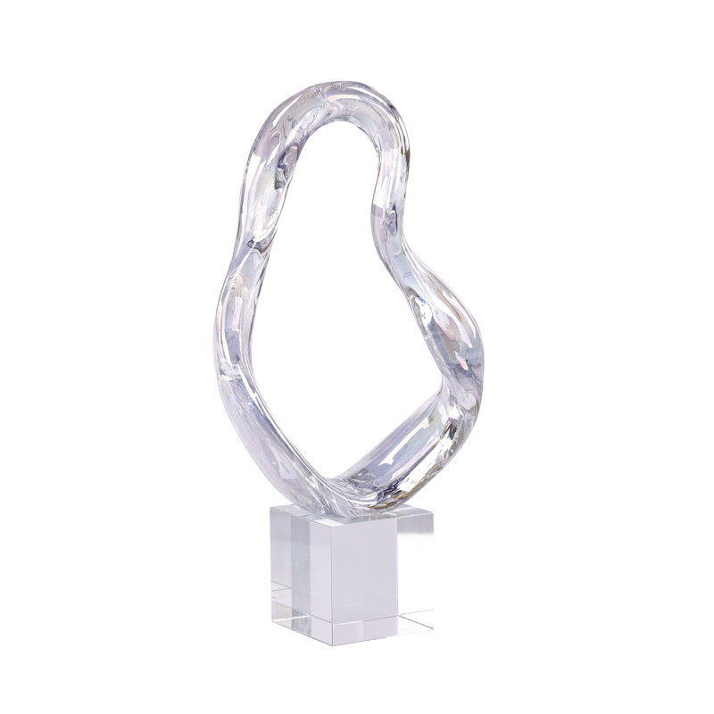 Prismatic Loop Sculpture On Crystal Base, Medium