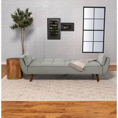 Grey Tufted Convertible Sofa Bed