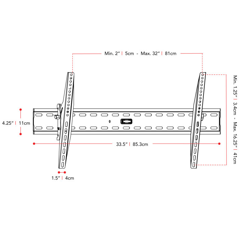 DCOR Design Single Screen Wall Mount