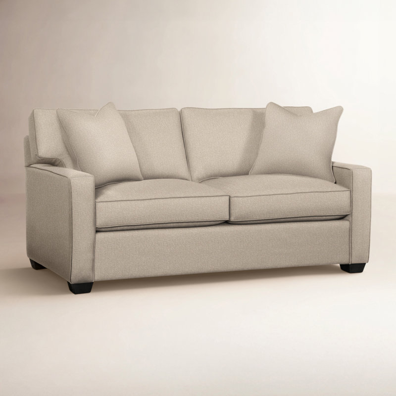 Ellora Upholstered 74'' Sofa, Black, Air Dream Mattress, Eggshell Crypton Performance; 0884-93