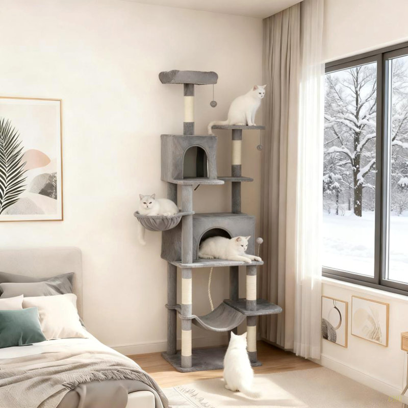 80" Tall Cat Tree Multi-Level Cat Tower