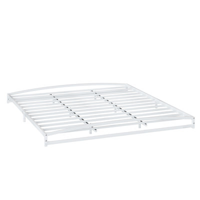 Plateforme en métal, structure de lit plateforme en métal à profil bas avec structure en arche et aux pieds, support de lattes en acier antirouille, conception réductrice de bruit, peut contenir jusqu'à 1000 lb, aucun sommier nécessaire