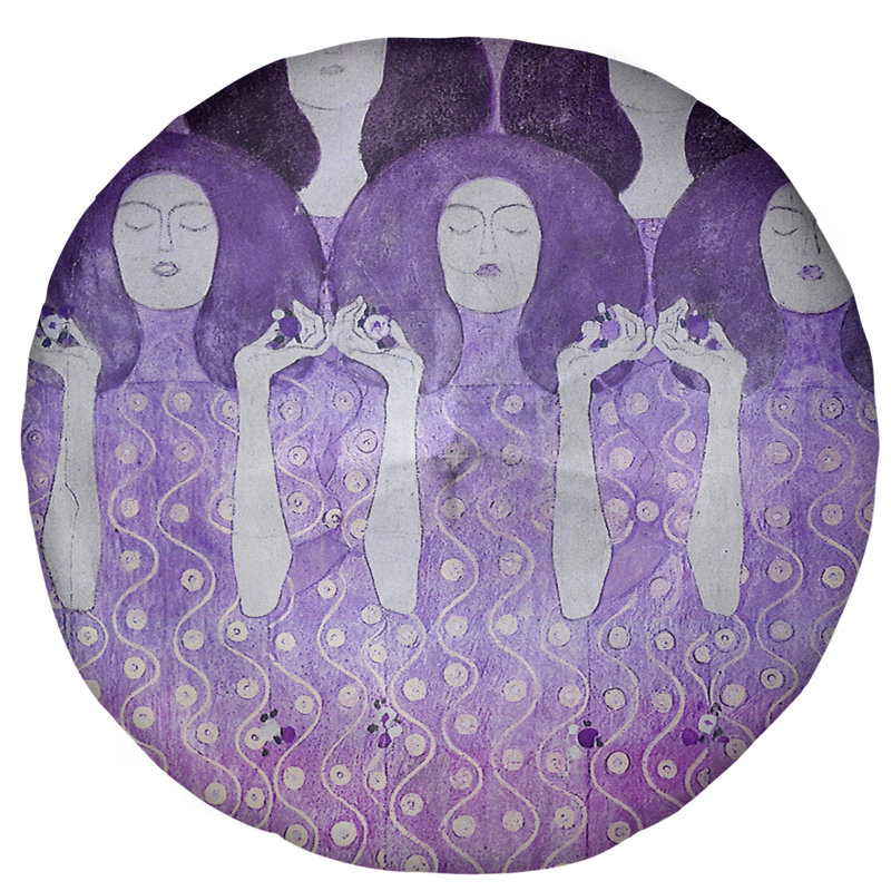 Coussin de plancher mariés gustav klimt, ange, 27,5 po x 55,5 po, Mauve