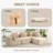 111" W Oversized Upholstered 3-Seater Cloud Modular Sectional Sofa with 1 Ottoman, Deep Seat, No Assembly Required-1581142112