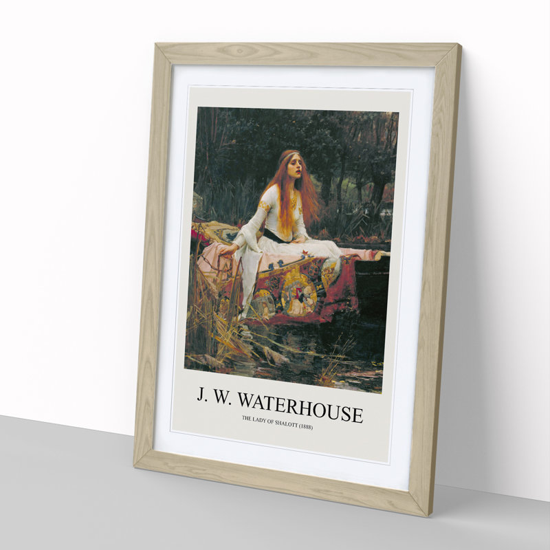 The Lady of Shalott by John William Waterhouse - Picture Frame Painting, 48cm H x 36cm W x 2cm D, Oak Framed