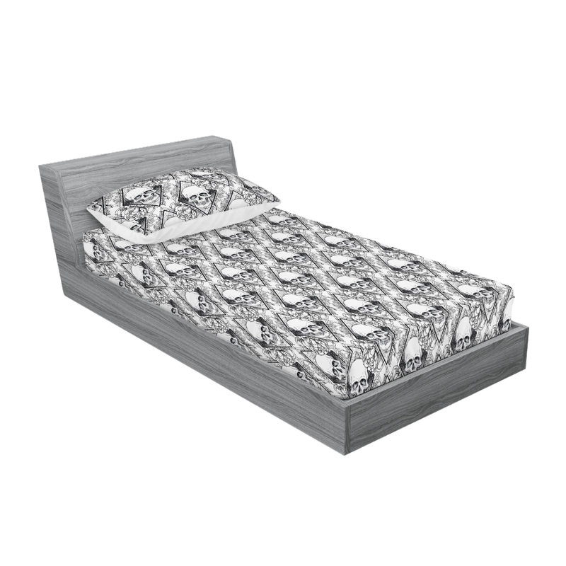 Drap-housse et taie décorative Ambesonne, Ensemble de draps pour lit simple avec 1 taie d'or