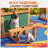 Outdoor Wooden Play Swing Set for Kids Backyard with Slide, Canopy Fort & Monkey Bars