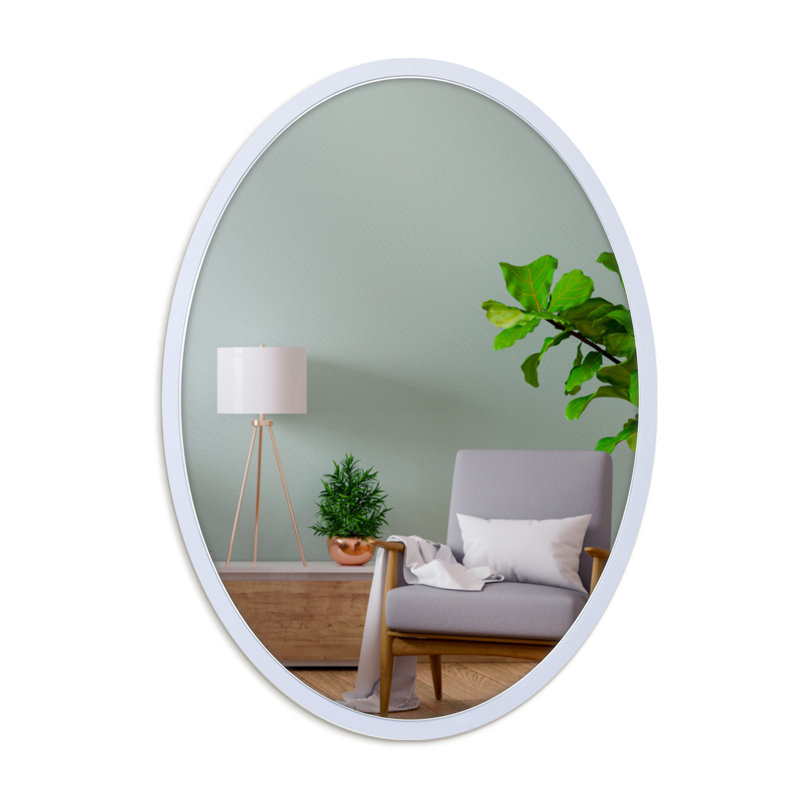 Flat Wall Mirror, White