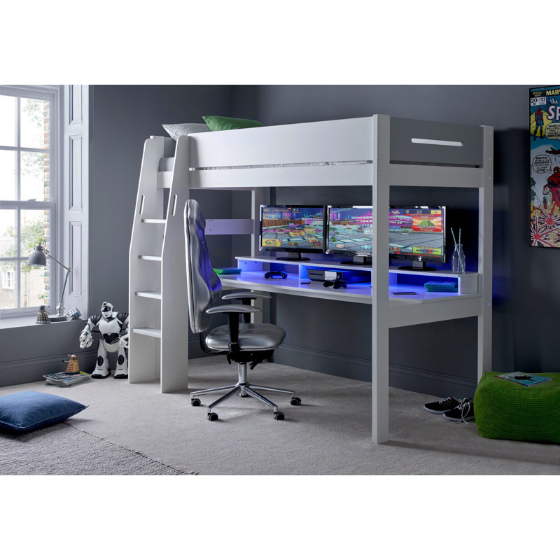 Eleni European Single (90 X 200 Cm) Gaming Bed with Storage Included with Desk Included