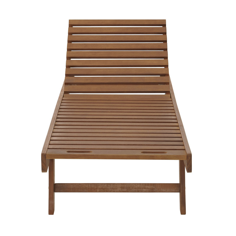 Chaise longue d'extérieur en bois d'eucalyptus Caspian, ensemble de 2