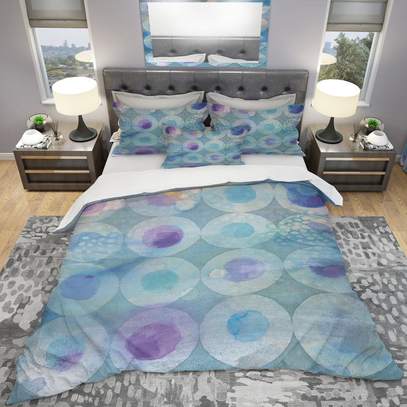  Ensemble de housse de couette Watercolor Geometric II, Housse de couette très grand + 2 taies décoratives