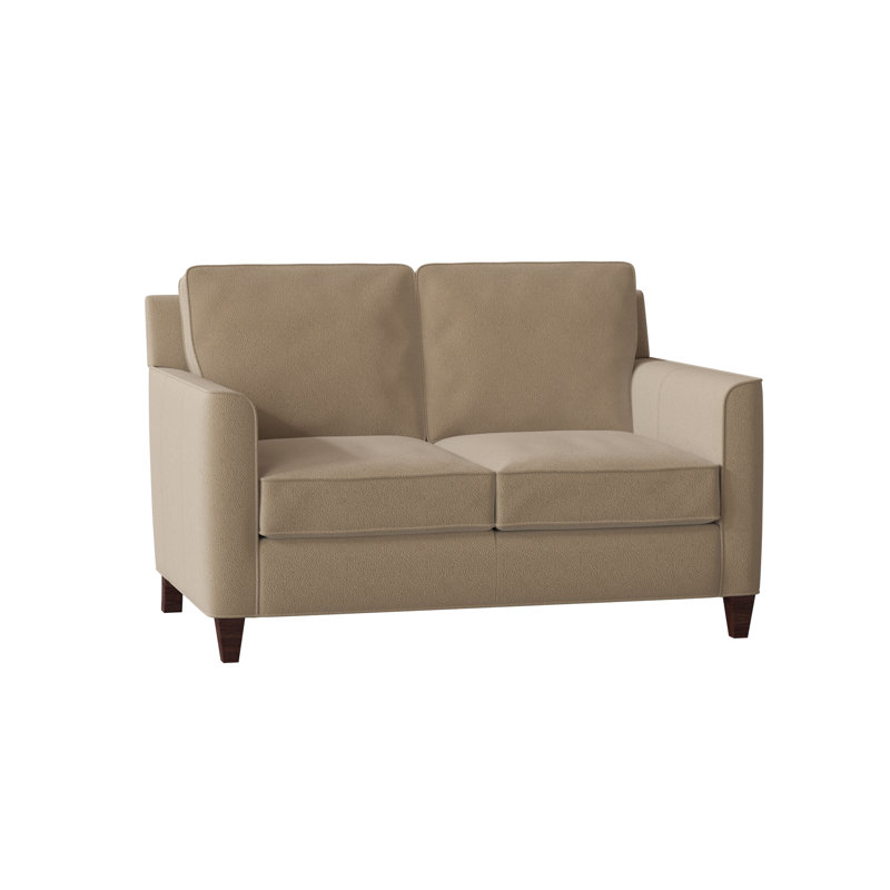 Yorba Leather Loveseat, Mahogany, Outsider Raven Genuine Leather