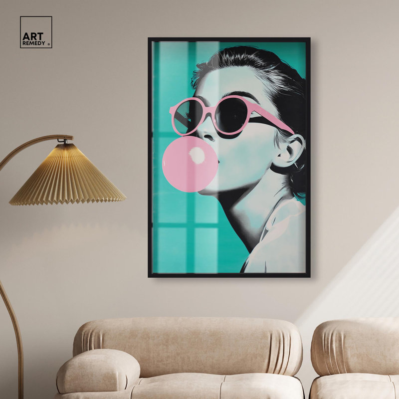 «Retro Chic II Shadowbox Print Modern Pop», art mural, H 46 po x l 31 po, Cadre noir