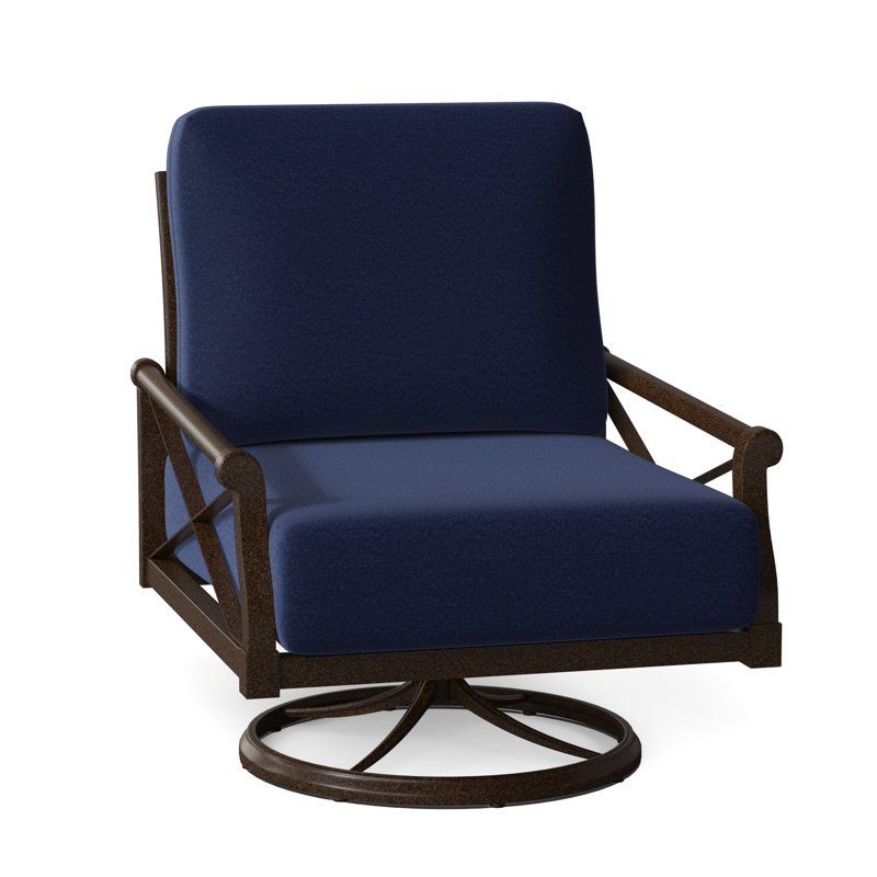 Chaise berçante avec coussins Andover, Toile toile Sunbrella® Bird's Eye, Brun châtaigne
