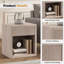 Ensemble de lit Celyn à oreilles capitonnées avec table de chevet cannelée, ensemble de meubles de chambre-2050109668-2050109666