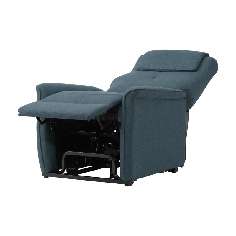 31" Wide Upholstered Lift Assist Power Glider Recliner, Blue 100% Polyester
