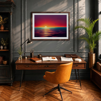 Mysterious Ocean Sunset - Framed Print
