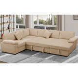 Amalyn  U-Shaped Modern Corduroy Sectional With Storage Chaise Lounge