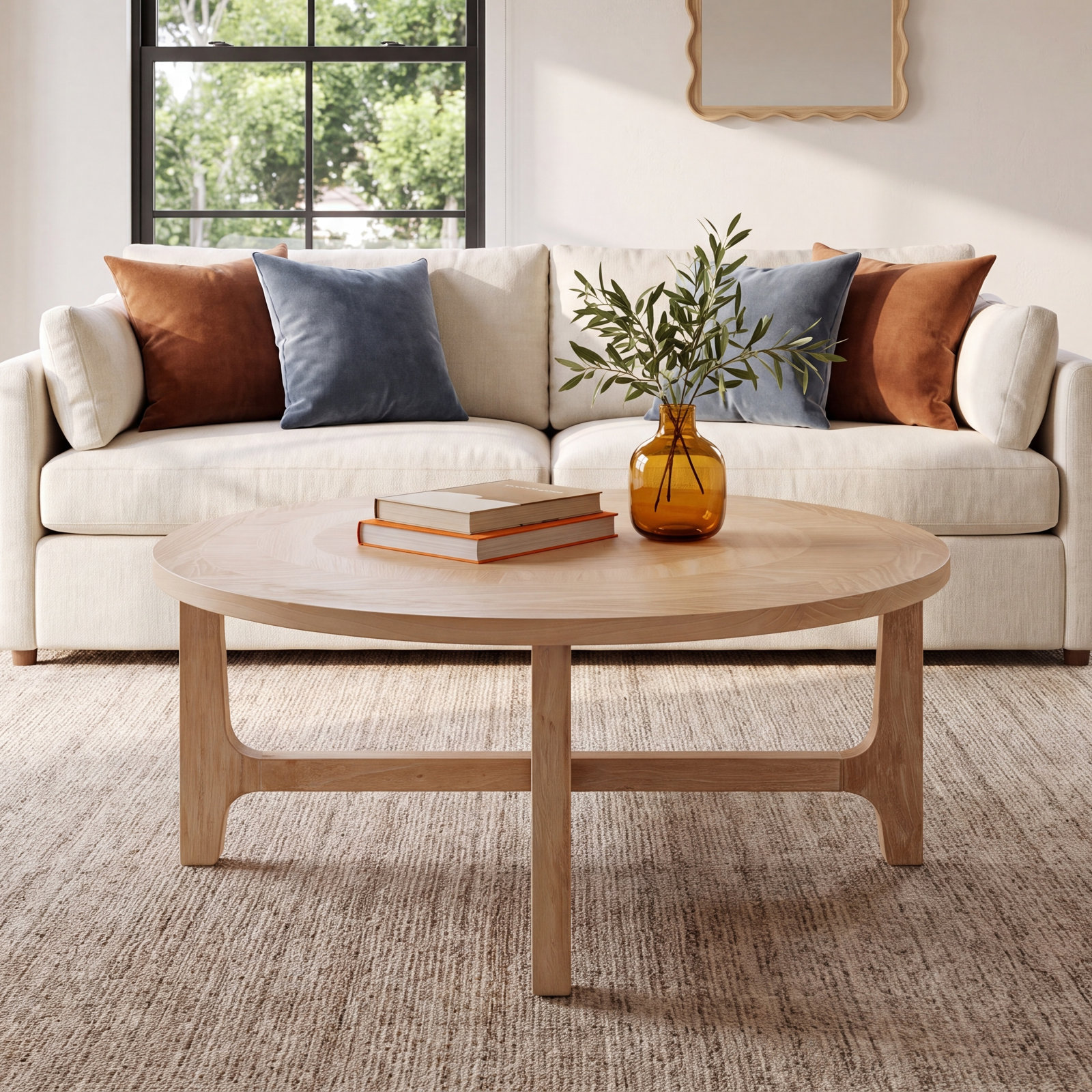 Peach 39" Solid Wood Coffee Table