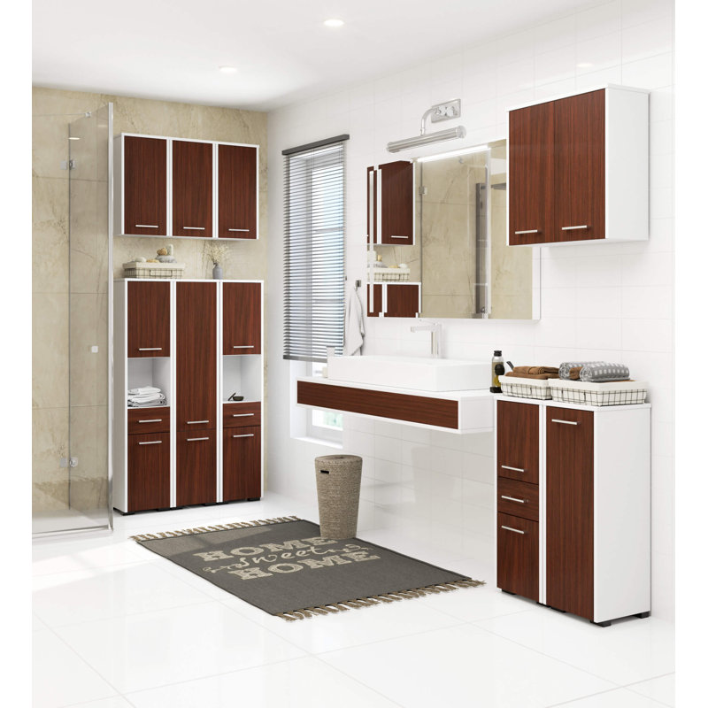 Emily-Jayne Bathroom Cabinet, White/Wenge