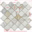 Thassos White Marble Medium Arabesque Baroque Lantern Mosaic Tile Honed