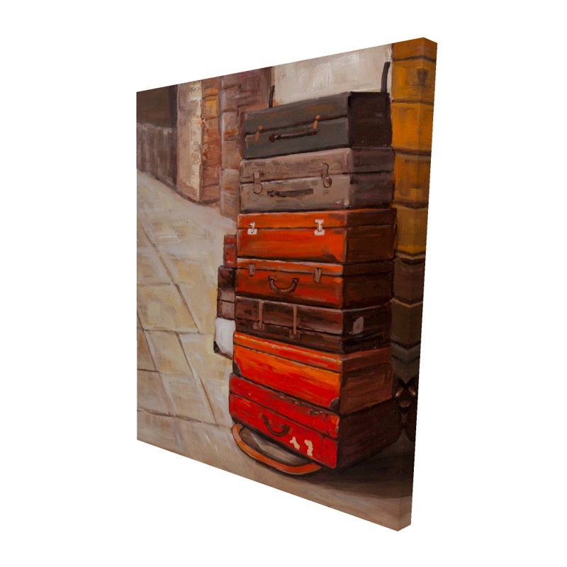Vieilles valises de voyage - Toile brune décorative