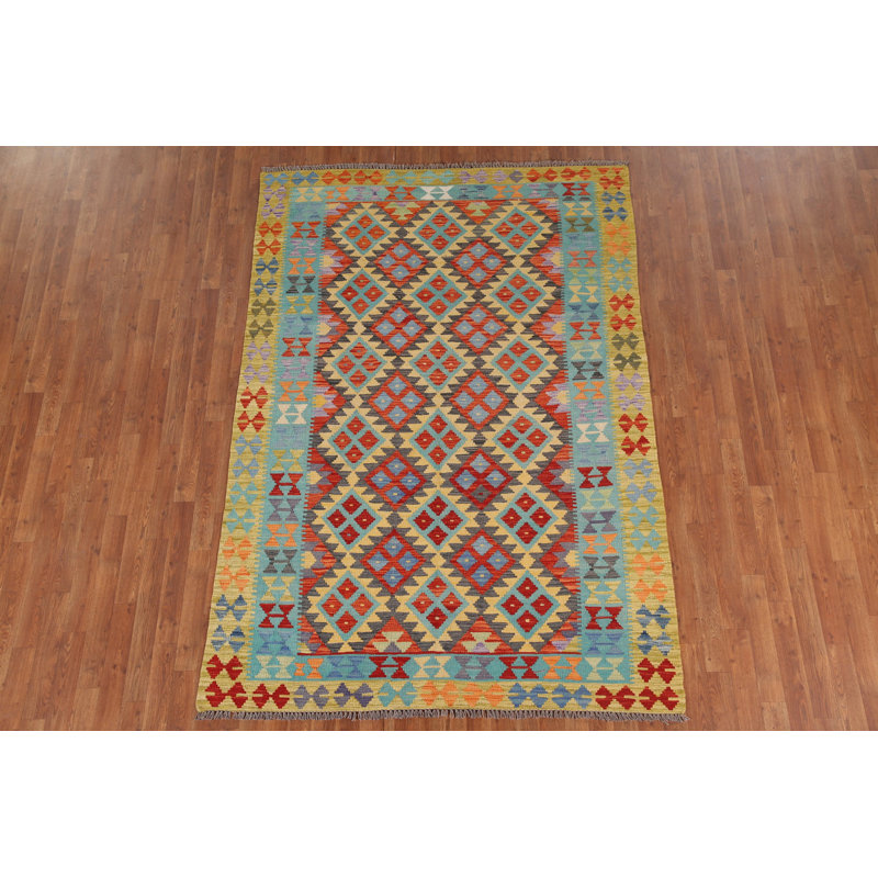 Reversible Wool Kilim Oriental Area Rug 6x8
