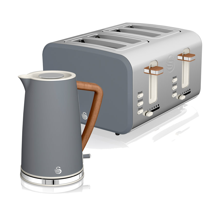 Swan Nordic 1.7L Stainless Steel Electric Tea Kettle, Grey