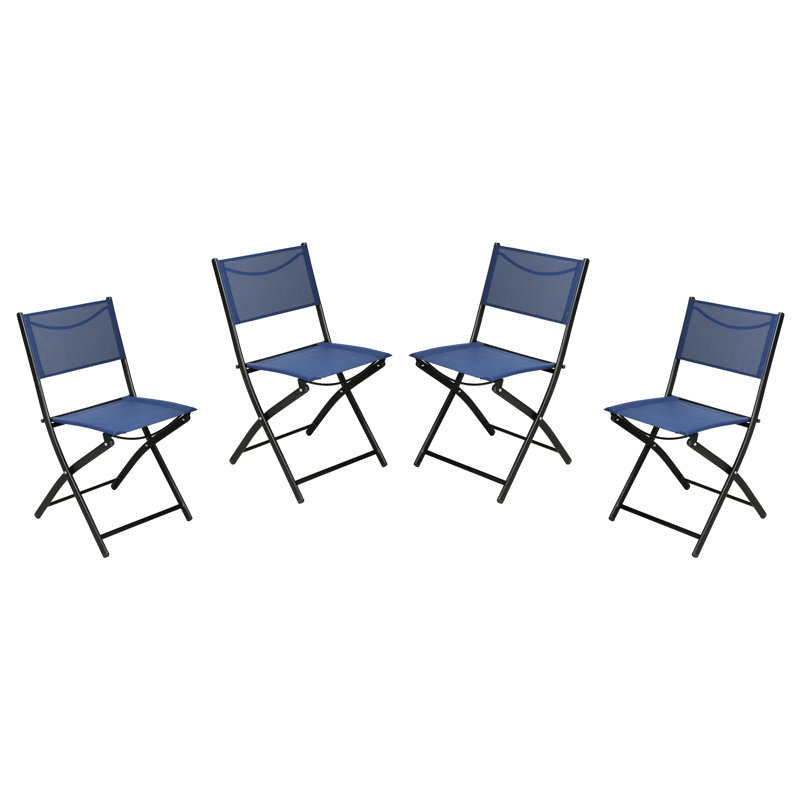 Chaise pliante Bismask, Noir / Bleu