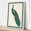 Elegant Peacock Profile Botanical - Wrapped Canvas-1989593419-1989593421