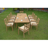 Nathanial Outdoor 9 - Piece Teak Dining Set