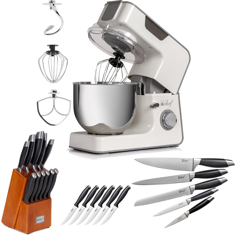 Deco Chef Stand Mixer with 8 Speed Motor and 12 Piece Knife Set