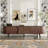 70" Mid-Century Modern TV Stand For 80" Tvs | Tambour Wood Media Console With Fluted Drawers & Hidden Storage