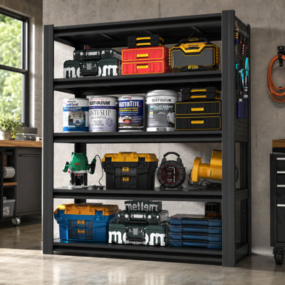 Étagère de rangement en métal à 78 niveaux H 78 po, l 47,2 po x P 18 po, support de rangement industriel et de garage robuste, tablettes réglables d'une capacité totale de 2000 lb pour la maison, le garage, l'entrepôt, la salle de sport et le sous-sol