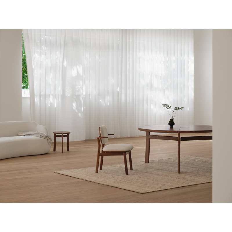 Marea Upholstered Dining Chair, Natural Walnut, L493 Sanfor Natural 0023