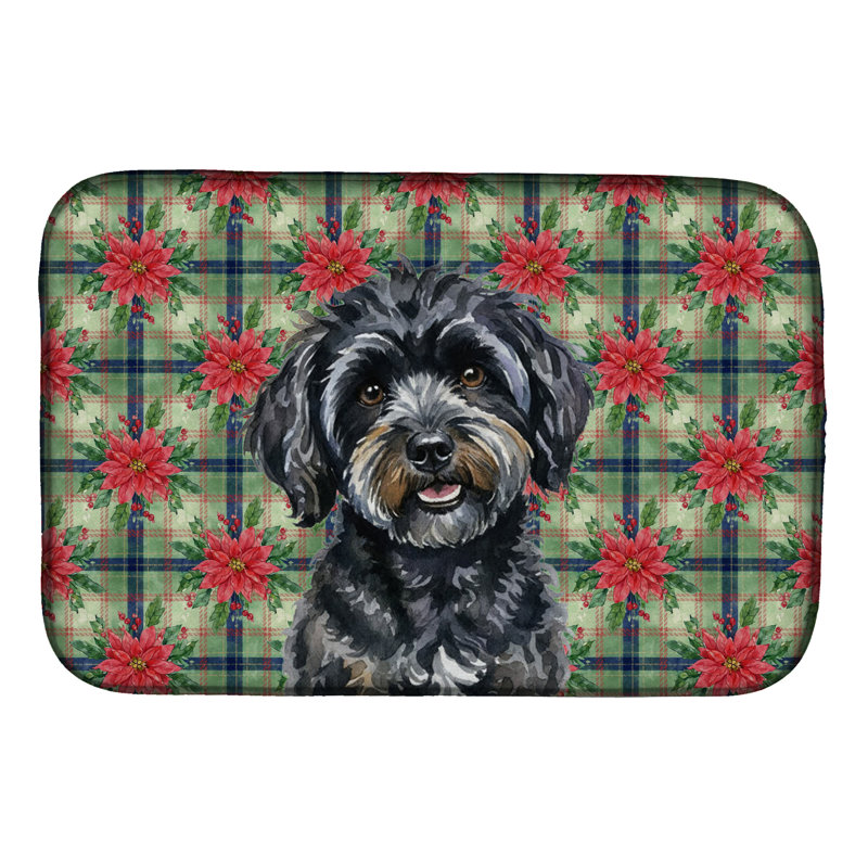 Tapis de vaisselle Black Havanais Christmas Poinsettias