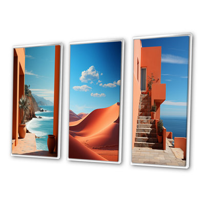 «Coastal Minimalisme Photo», 3 pièces sur toile