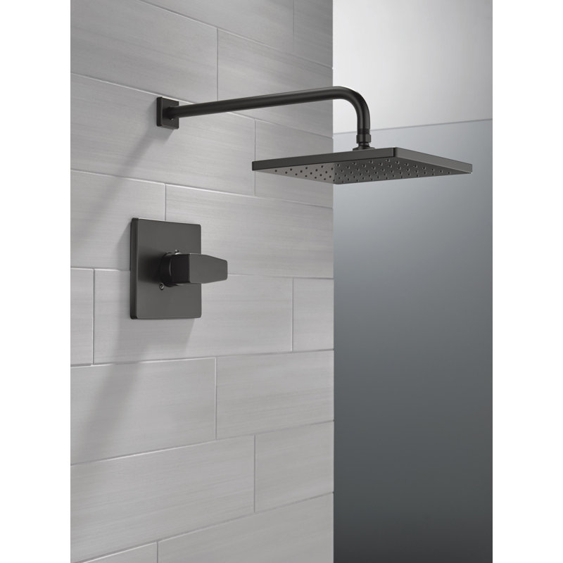 Ensemble de robinet de douche carré moderne à fonction unique, ensemble de garniture de valve et pomme de douche à pluie