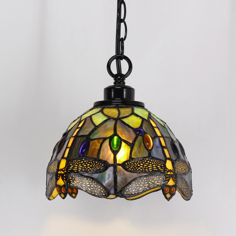 Altnahinch 1 - Light Matte Black Dome Pendant, 6" H x 8" W x 8" D