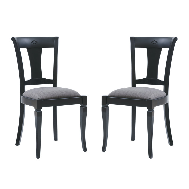 Edib 20'' H Linen Upholstered Beech Side Chair, Gray, Black